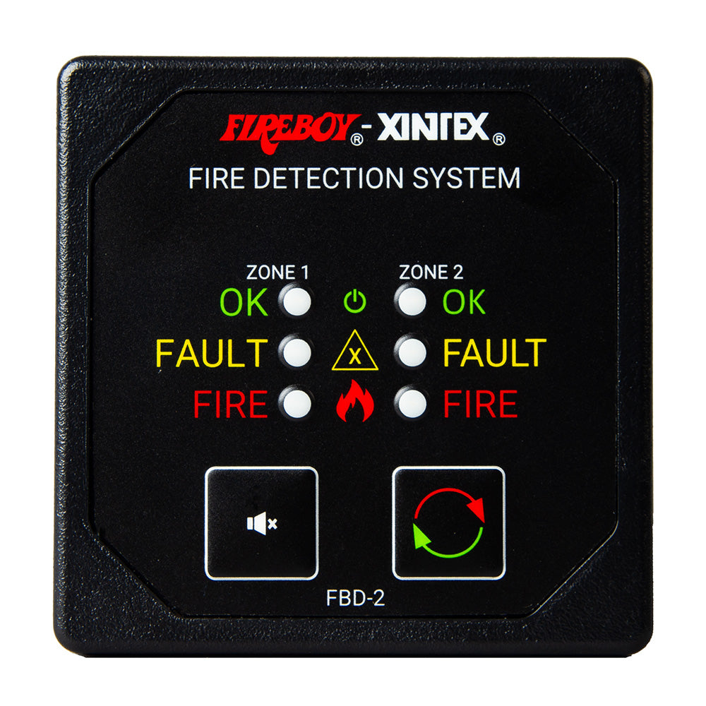 Fireboy-Xintex Two Zone Detection Alarm Panel - 2-5/8" Display - 12/24V DC [FBD-2-R]