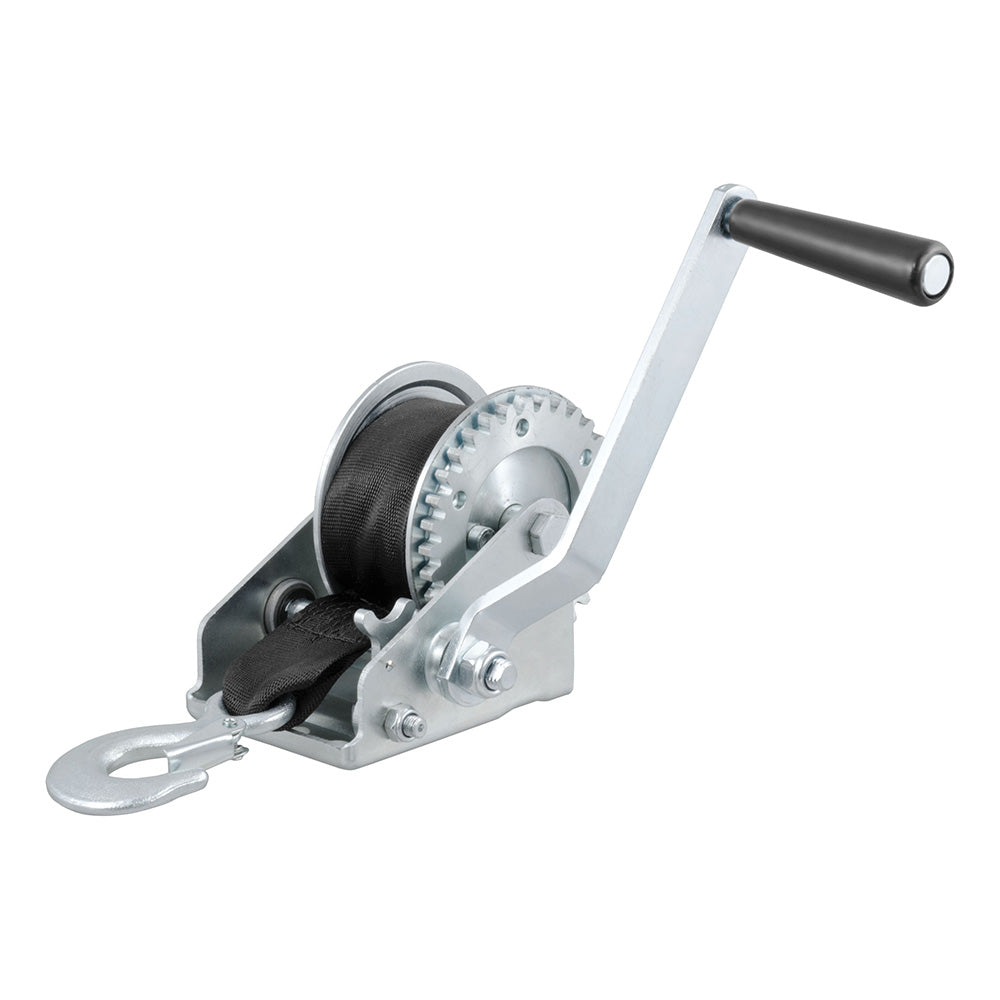 CURT Hand Crank 900 lb. Winch w/15 Strap 6-1/2" Handle [29433]