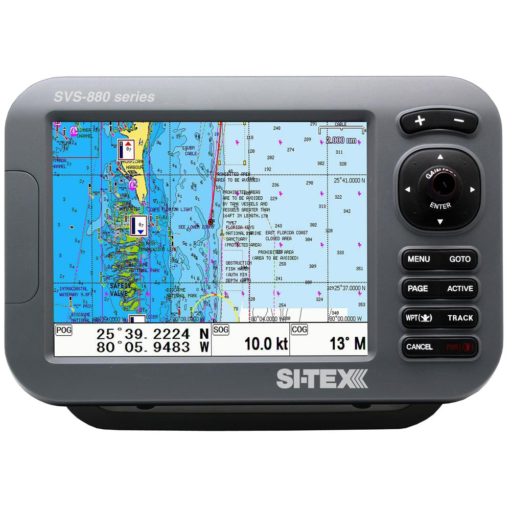 SI-TEX Standalone 8 Chart Plotter System w/Color LCD, Internal GPS Antenna C-MAP 4D Card [SVS-880C+]