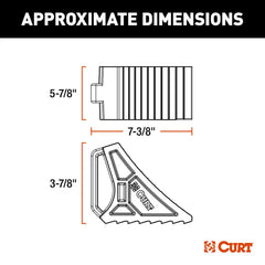 CURT HD Rubber Wheel Chock w/Handle Single Trailer Mount [22803]