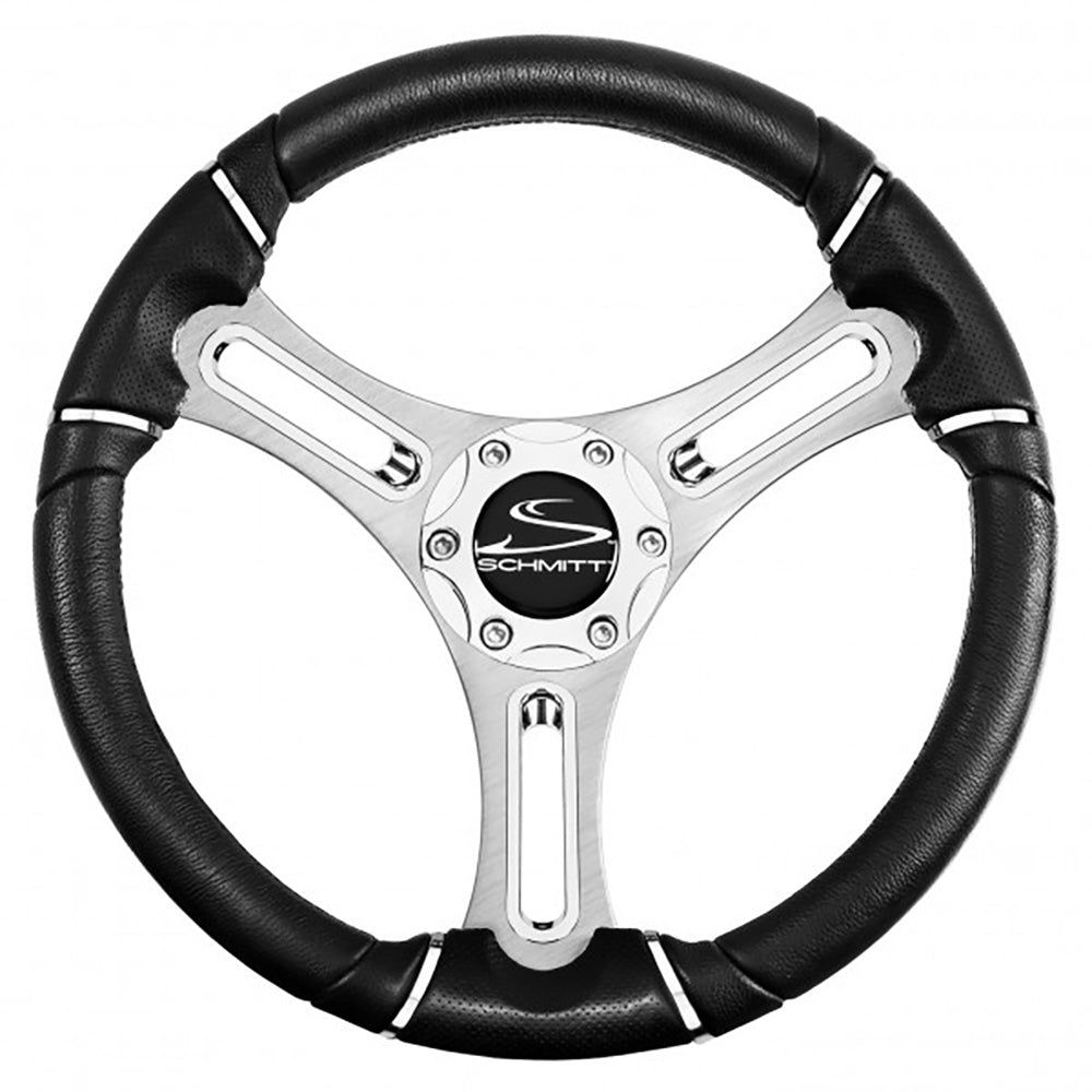 Schmitt Marine Torcello 14" Wheel - 04 Series - Polyurethane Wheel w/Chrome Trim Cap - Brushed Spokes - 3/4" Tapered Shaft [PU043144-12R]