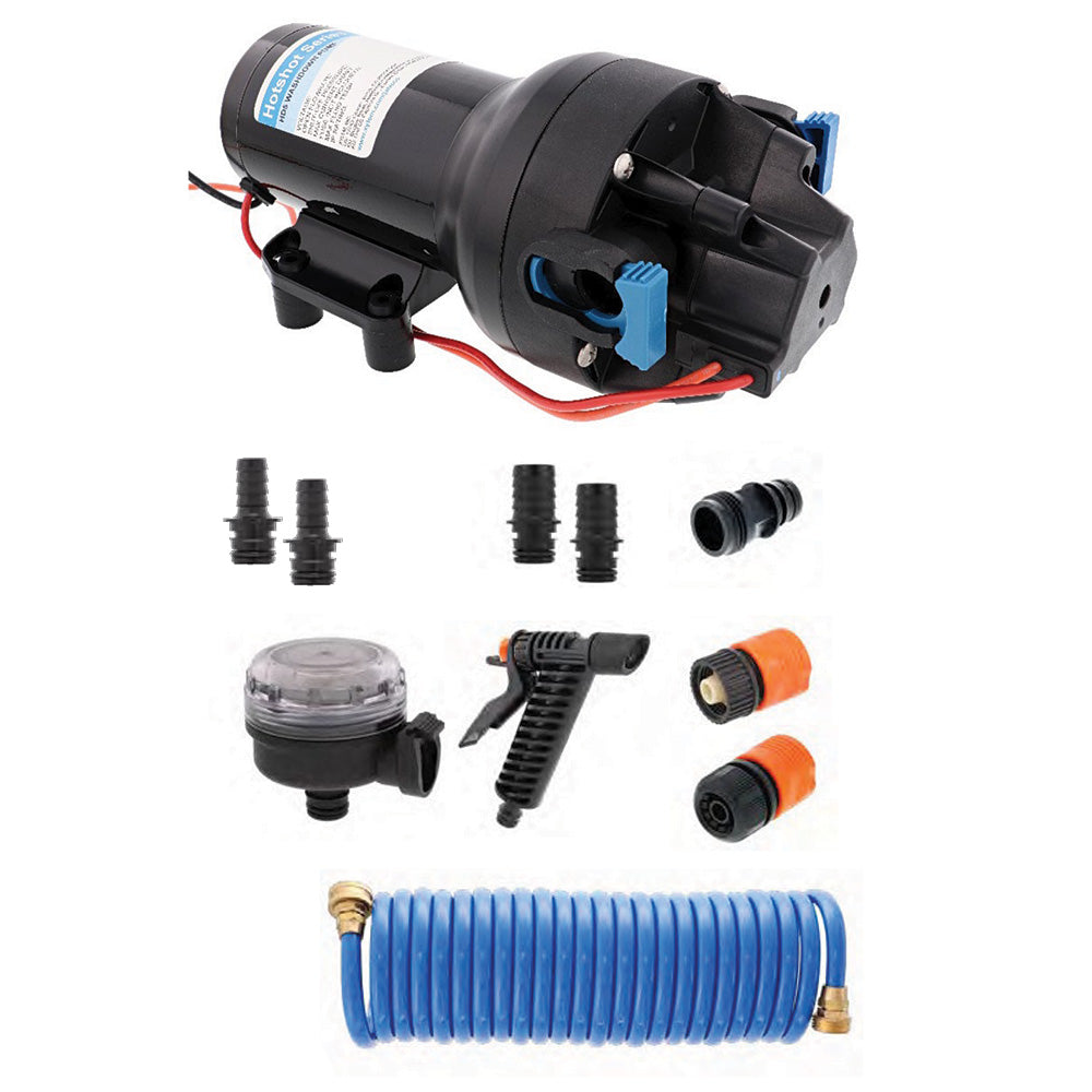 Jabsco HotShot HD5 Heavy Duty Washdown Pump Kit w/25' HoseCoil - 12V - 5GPM - 70PSI [P501J-119N-4A]