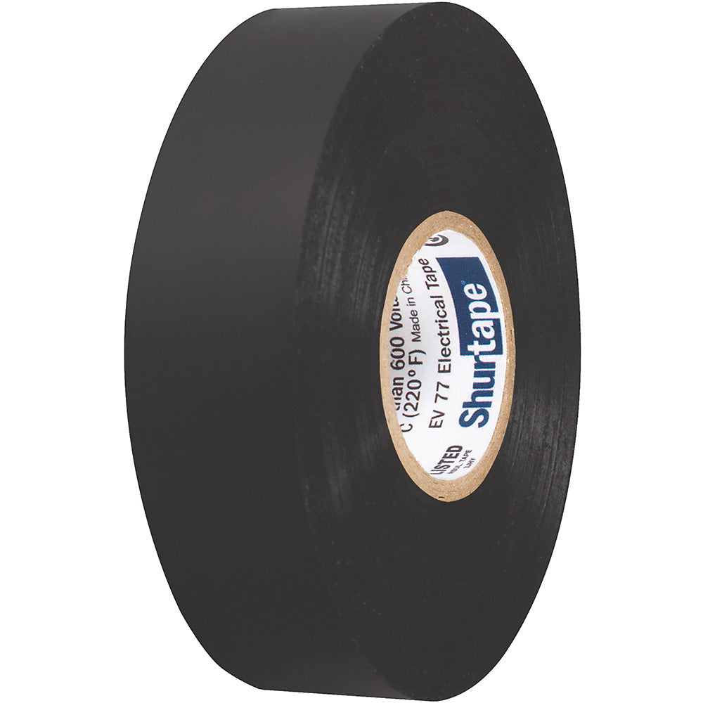 Shurtape EV 077B Professional Grade Black Electrical Tape f/Insulating Splicing - 3/4" x 66' - 10-Pack [104706]