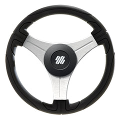 Uflex Ustica 13" Steering Wheel - Black - Polyurethane w/Silver Spokes  X62 Hub [USTICA-B/S]