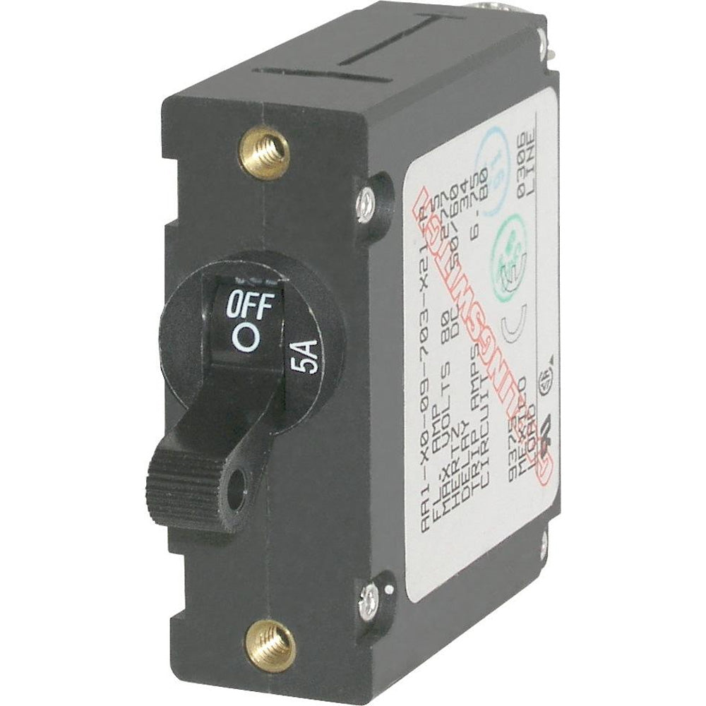 Blue Sea 7200 AC / DC Single Pole Magnetic World Circuit Breaker - 5 Amp [7200]