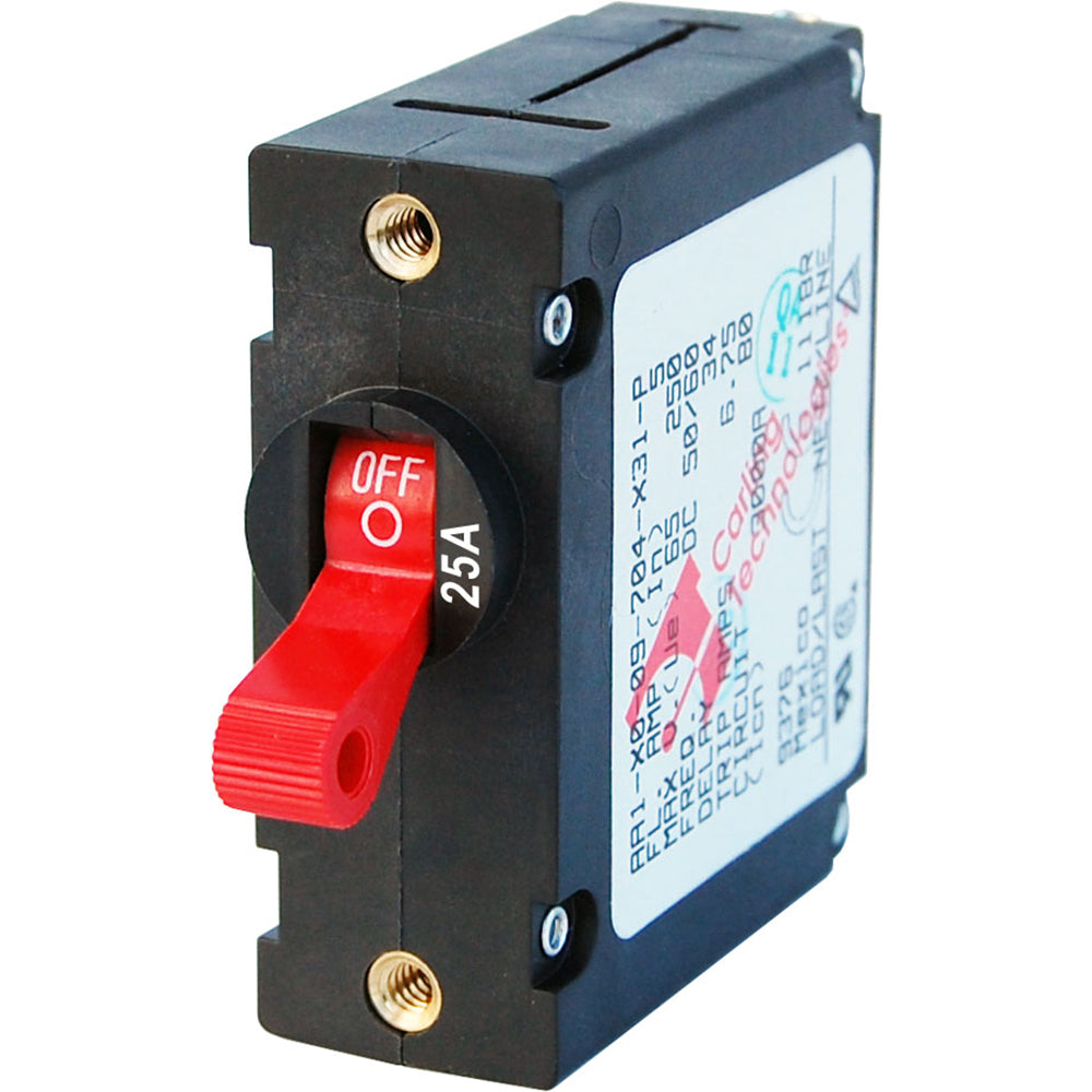 Blue Sea 7217 AC / DC Single Pole Magnetic World Circuit Breaker - 25 Amp Red [7217]