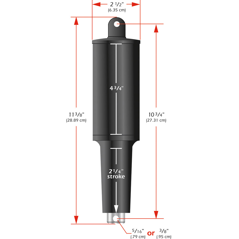 Lenco 101XD Extreme Duty Actuator - 24v - 2 1/4" Stroke - 3/8" Hardware [15063-001]