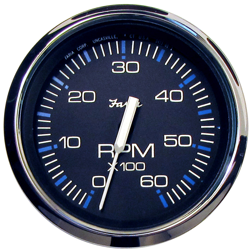 Faria Chesapeake Black 4" Tachometer - 6000 RPM (Gas) (Inboard I/O) [33710]