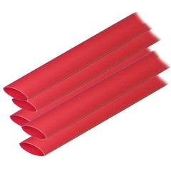 Ancor Adhesive Lined Heat Shrink Tubing (ALT) - 1/2" x 12" - 5-Pack - Red [305624]