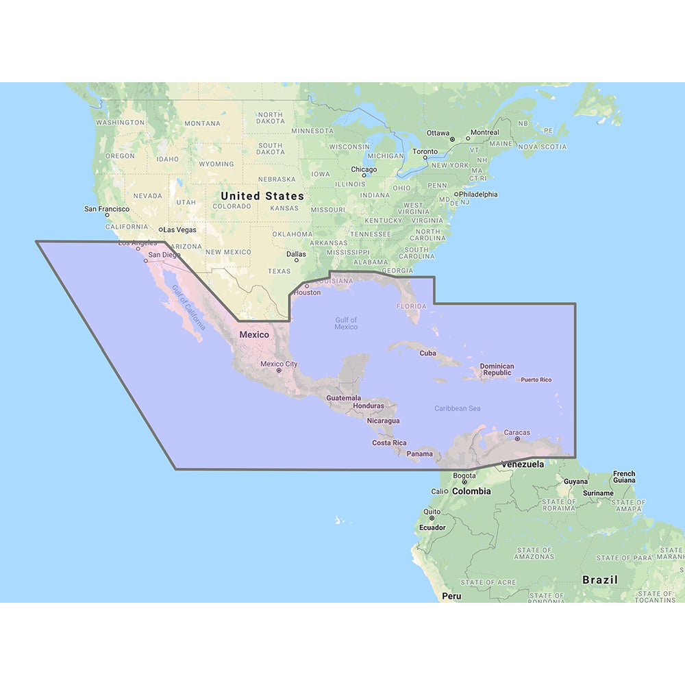 Furuno Central America, Caribbean Part of Mexico Vector Chart - 3D Data Standard Resolution Satellite Photos - Unlock Code [MM3-VNA-027]