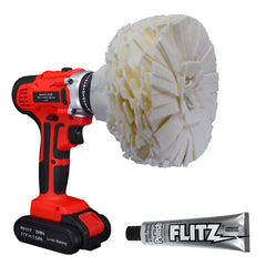 Flitz Buff Ball - Large 5" - White w/1.76oz Tube Flitz Polish [PB 101-50]