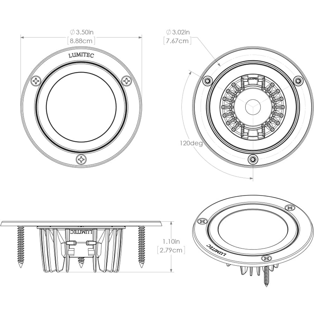 Lumitec Shadow - Flush Mount Down Light - White Finish - Spectrum RGBW [114127]