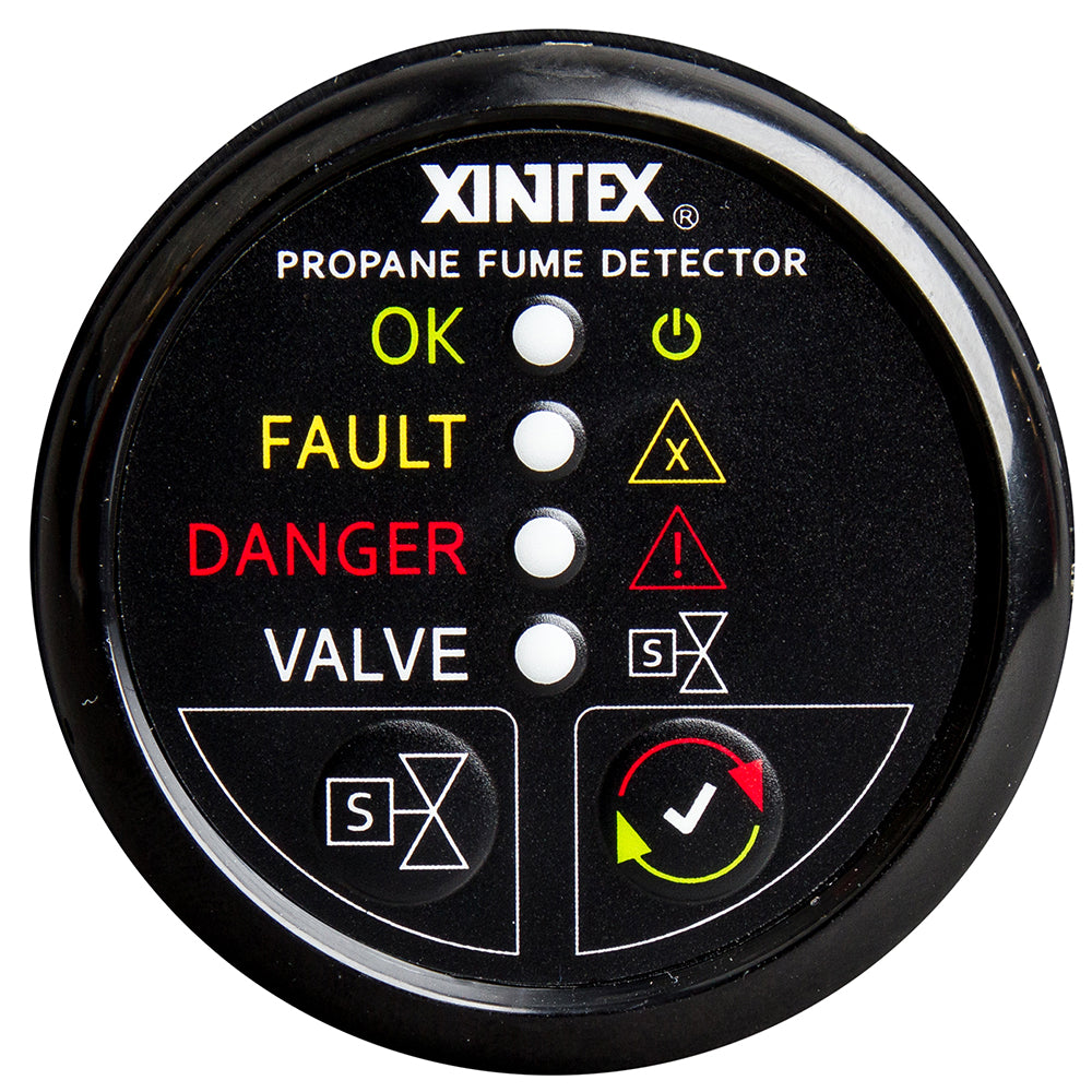 Fireboy-Xintex Propane Fume Detector w/Plastic Sensor Solenoid Valve - Black Bezel Display [P-1BS-R]