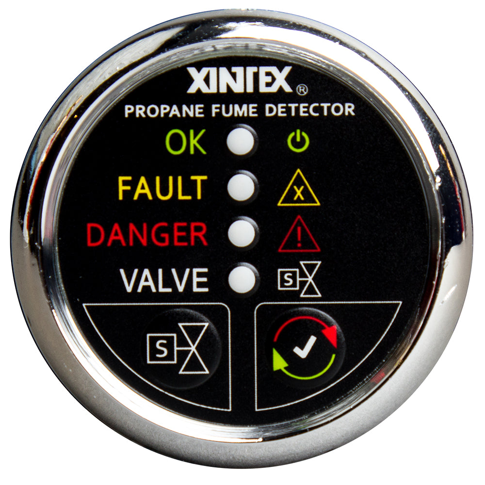 Fireboy-Xintex Propane Fume Detector w/Plastic Sensor Solenoid Valve - Chrome Bezel Display [P-1CS-R]