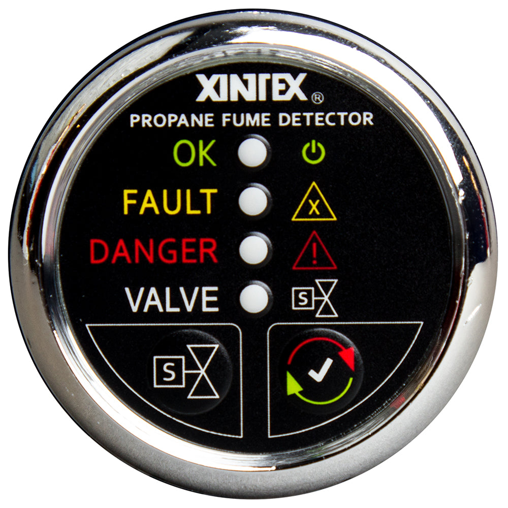 Fireboy-Xintex Propane Fume Detector w/Automatic Shut-Off Plastic Sensor - No Solenoid Valve - Chrome Bezel Display [P-1CNV-R]