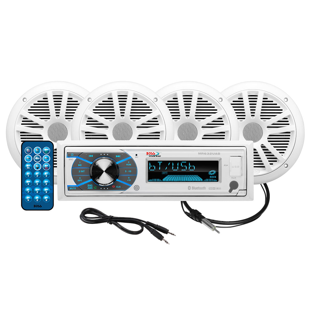 Boss Audio MCK632WB.64 Marine Stereo 2 Pairs of 6.5" Speaker Kit - White [MCK632WB.64]