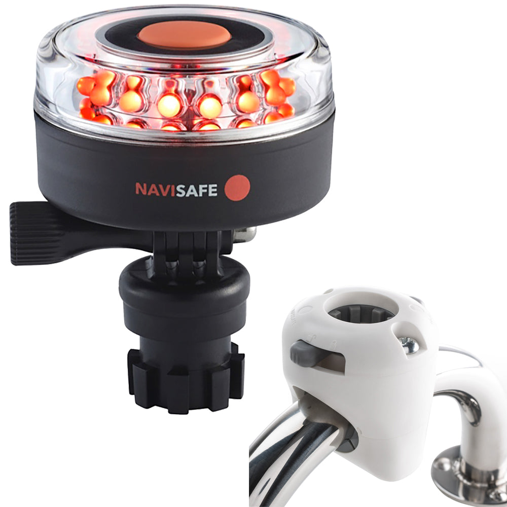 Navisafe Navilight All RED 360 2NM w/Navimount Base Rail Mount - White [045KIT3]