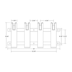 TACO Aluminum/Poly 4-Rod Rack Holder [F31-3104BXZ-1]