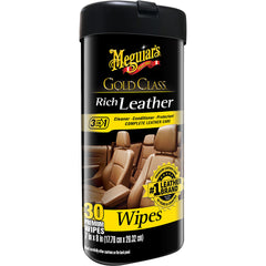 Meguiars Gold Class Rich Leather Cleaner Conditioner Wipes [G10900]