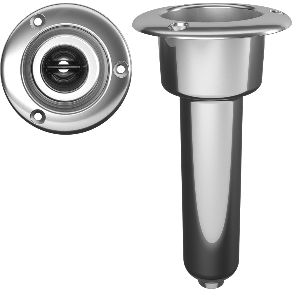 Mate Series Stainless Steel 0 Rod Cup Holder - Drain - Round Top [C1000D]