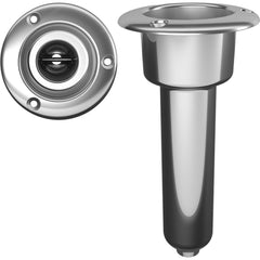 Mate Series Stainless Steel 0 Rod Cup Holder - Drain - Round Top [C1000D]