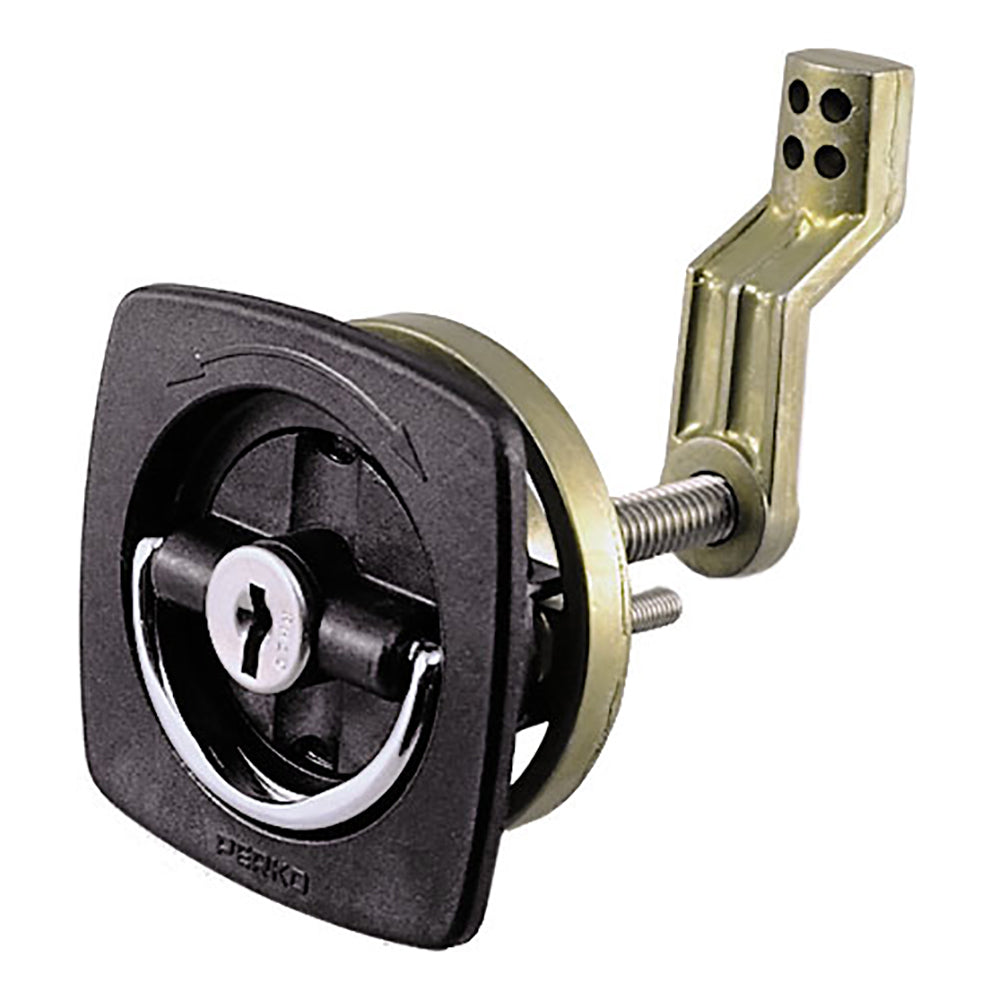 Perko Black Flush Lock - 2.5" x 2.5" w/Offset Cam Bar Flexible Polymer Strike [0931DP1BLK]