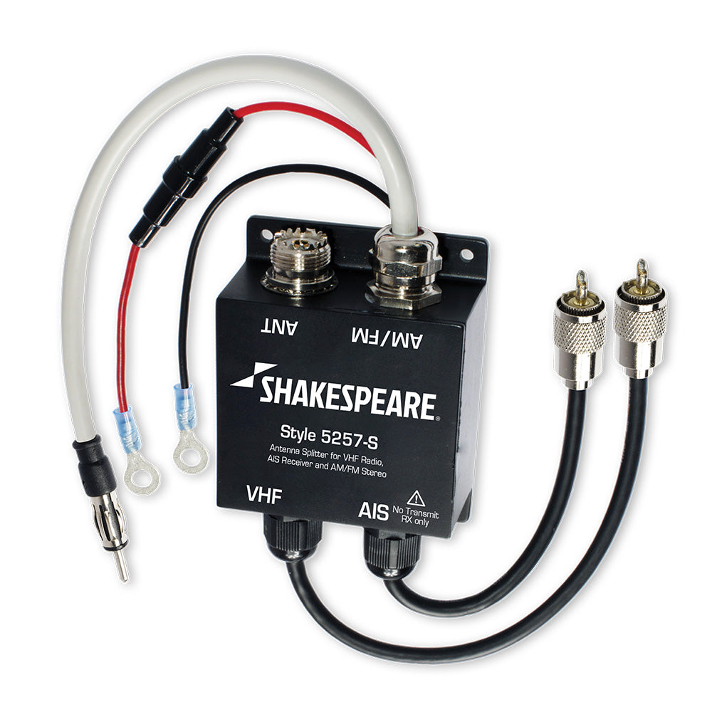 Shakespeare 5257-S Antenna Splitter f/VHF Radio, AIS Receiver AM/FM Stereo [5257-S]