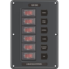 Blue Sea 4322 Circuit Breaker Switch Panel 6 Position - Gray [4322]