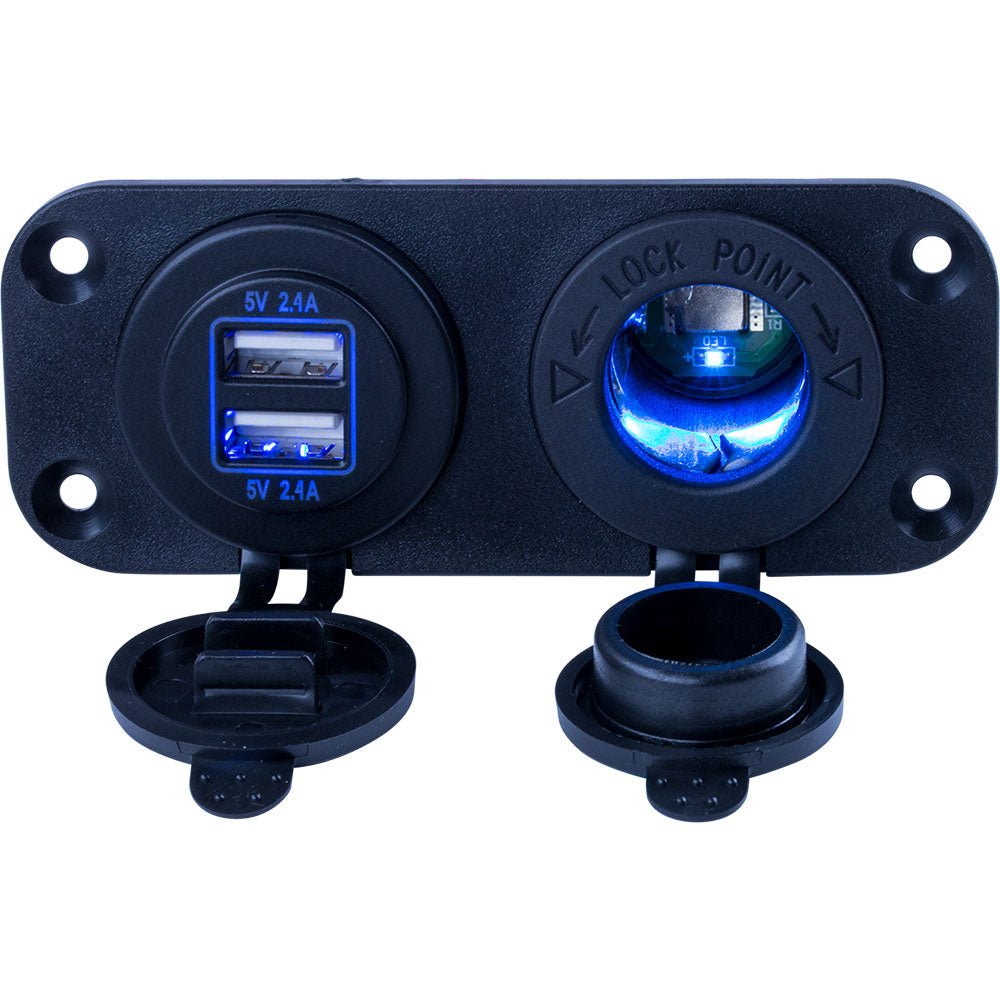 Sea-Dog Double USB Power Socket Panel [426505-1]