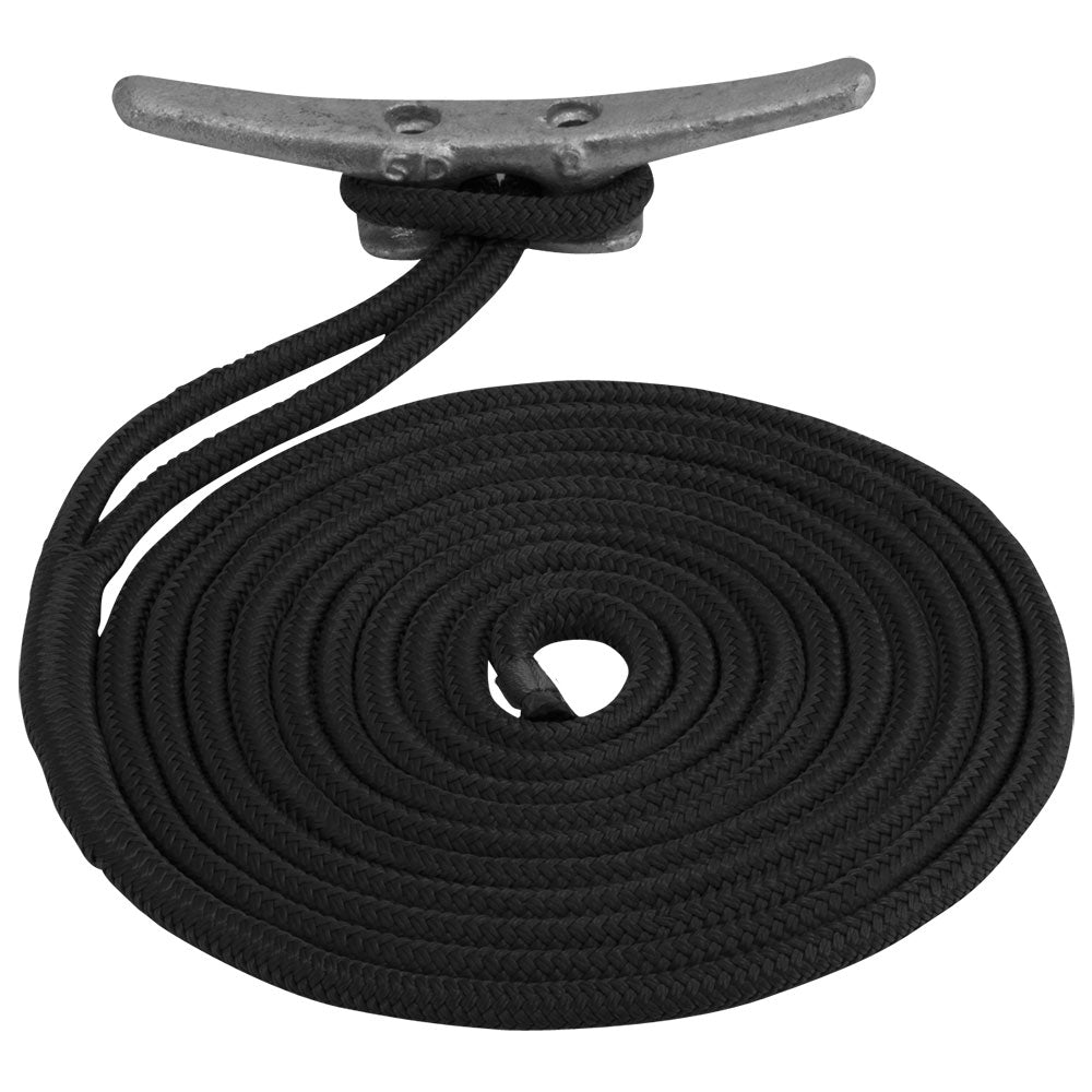 Sea-Dog Double Braided Nylon Dock Line - 3/4" x 25 - Black [302119025BK-1]