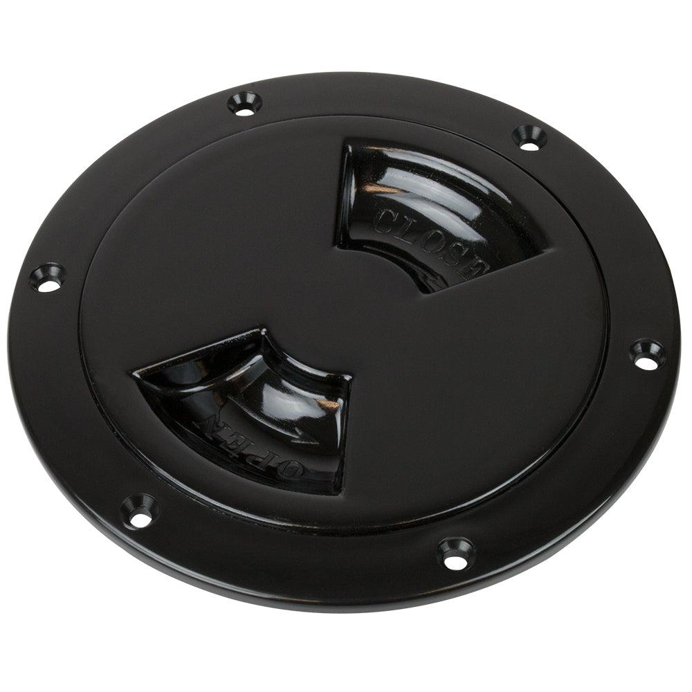 Sea-Dog Smooth Quarter Turn Deck Plate - Black - 8" [336185-1]