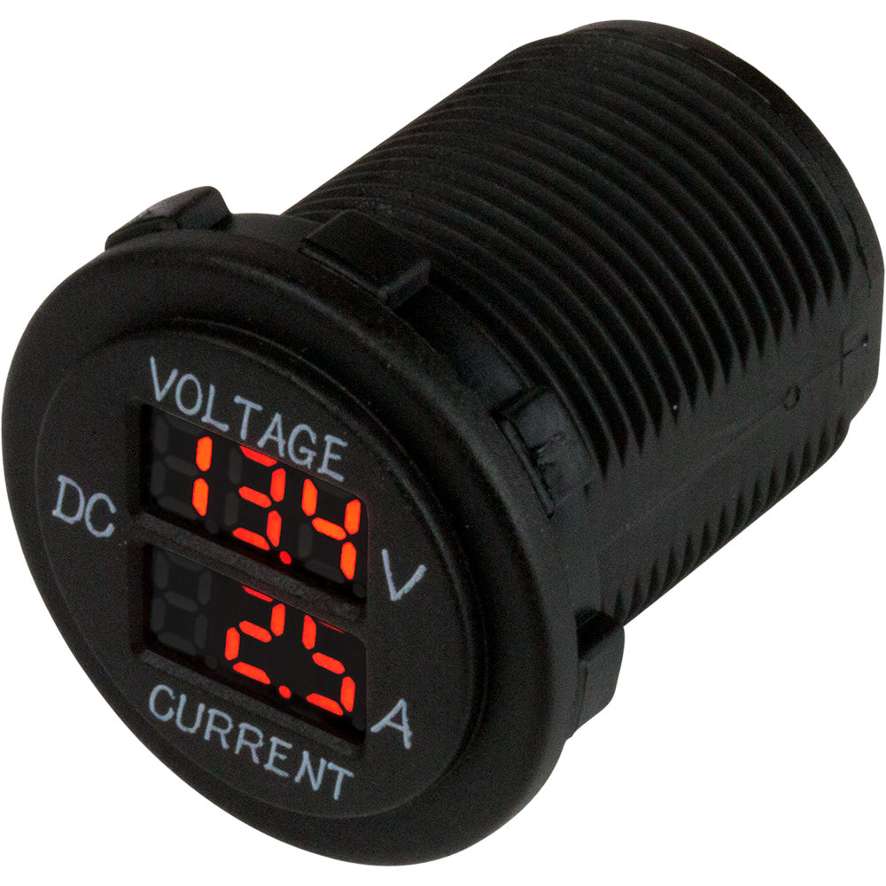 Sea-Dog Round Voltage Amp Meter - 6V-30V 0 Amp - 10 Amp Meter [421625-1]