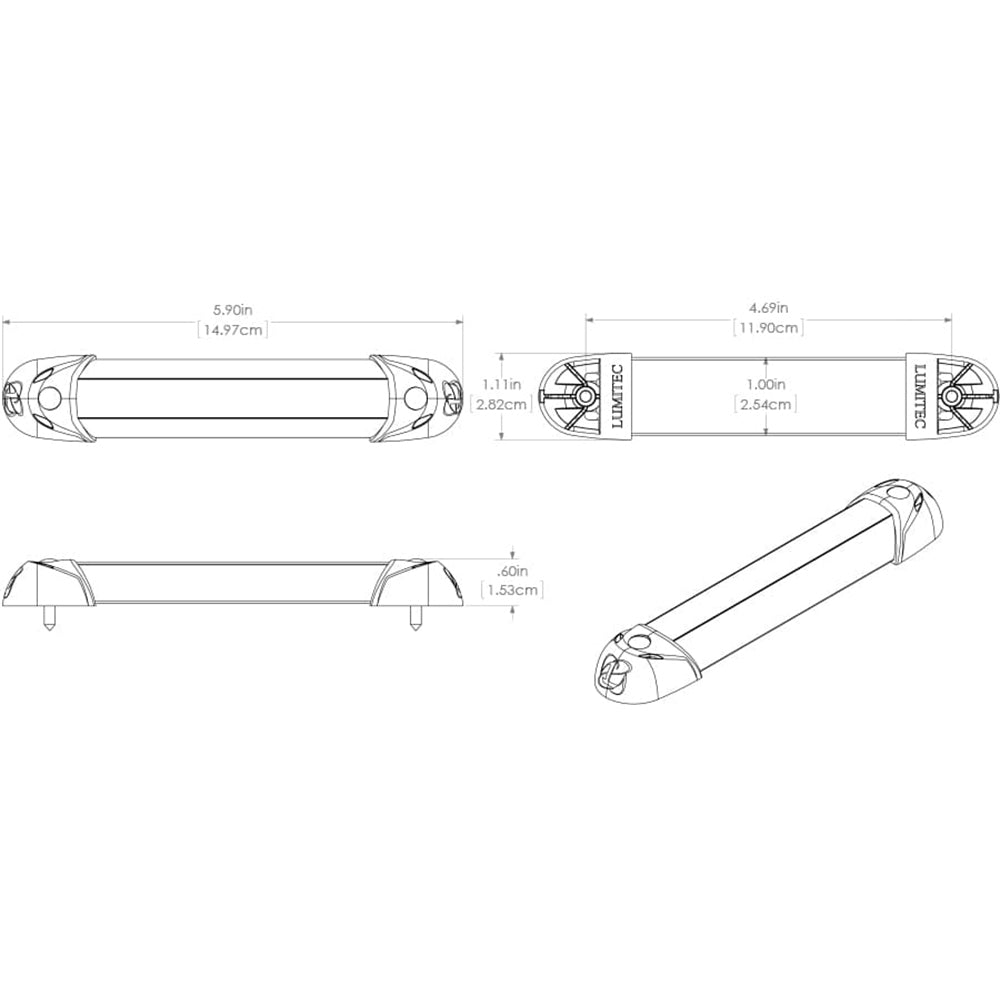 Lumitec Mini Rail2 6" LED Utility Light - Spectrum RGBW - Brushed Finish [101545]