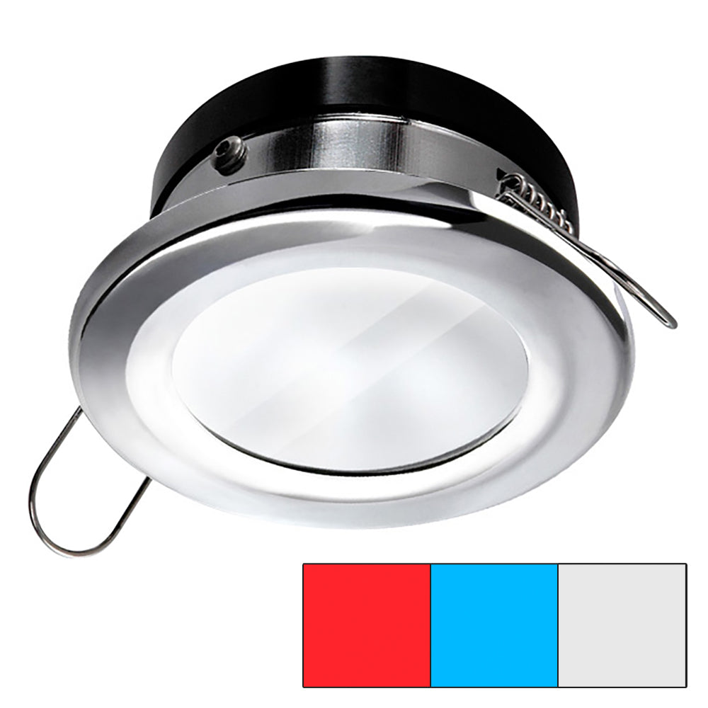 i2Systems Apeiron A1120 Spring Mount Light - Round - Red, Cool White Blue - Polished Chrome [A1120Z-11HAE]