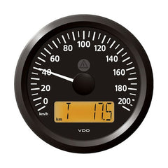 Veratron 3-3/8" (85 mm) ViewLine Speedometer - 0 to 200 KMH - 12/24V - Black Dial Triangular Bezel [A2C59512370]