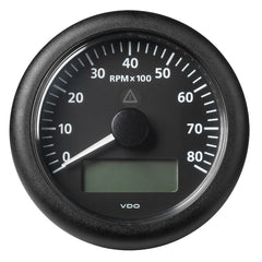 Veratron 3-3/8" (85MM) ViewLine Tachometer with Multi-Function Display - 0 to 8000 RPM - Black Dial Bezel [A2C59512395]