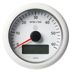 Veratron 3-3/8" (85MM) ViewLine Tachometer w/Multi-Function Display - 0 to 6000 RPM - White Dial Bezel [A2C59512399]