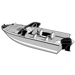 Carver Performance Poly-Guard Wide Series Styled-to-Fit Boat Cover f/18.5 Aluminum V-Hull Boats w/Walk-Thru Windshield - Grey [72318P-10]