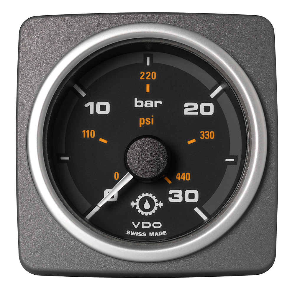 Veratron 52 MM (2-1/16") AcquaLink Transmission Oil Pressure 30 Bar/440 PSI - Black Dial Bezel [A2C59501937]