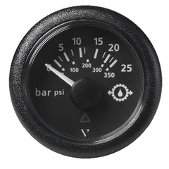 Veratron 52MM (2-1/16") ViewLine Transmission Oil Pressure 25 Bar/350 PSI - Black Dial Round Bezel [A2C59514136]