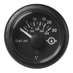 Veratron 52MM (2-1/16") ViewLine Transmission Oil Pressure 30 Bar/435 PSI - Black Dial Round Bezel [A2C59514141]