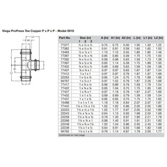 Viega ProPress 1-1/4" Copper Tee - Triple Press Connection - Smart Connect Technology [77442]