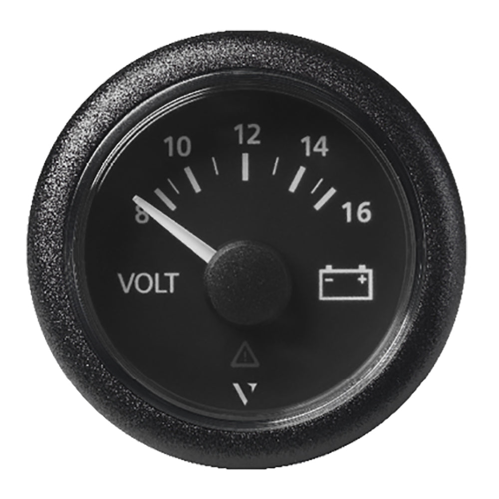 Veratron 52 MM (2-1/16") ViewLine Voltmeter - 8 to16V - Black Dial Bezel [A2C59512545]