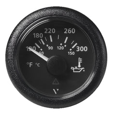 Veratron 52MM (2-1/16") ViewLine Oil Temperature Gauge 120-300F - Black Dial Bezel [A2C59514165]