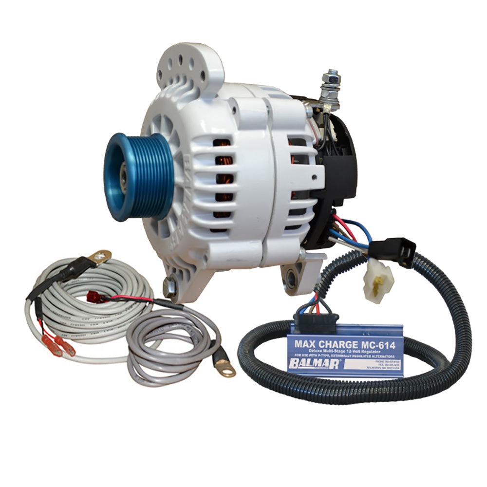 Balmar Alternator 120 AMP Kit 120V 3.15" Dual Foot Saddle J10 Pulley Regulator Temp Sensor [60-YP-MC-120-J10]