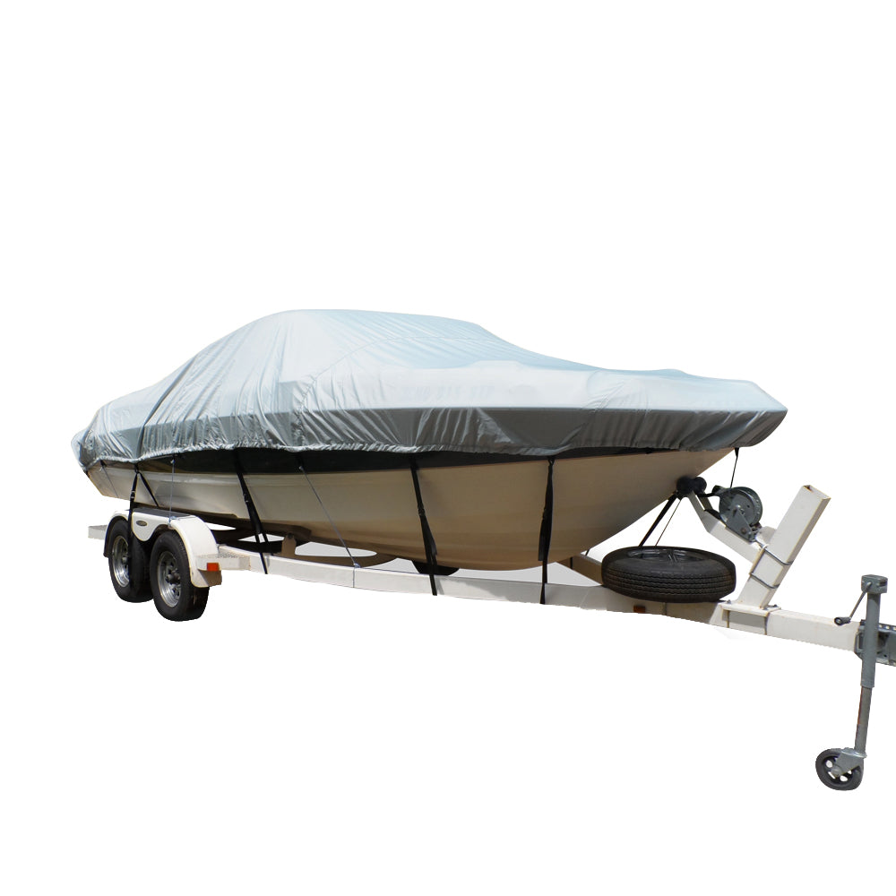 Carver Flex-Fit PRO Polyester Size 1 Boat Cover f/V-Hull Fishing Boats Jon Boats - Grey [79001]