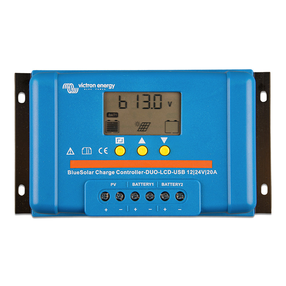 Victron BlueSolar PWM Charge Controller (DUO) LCD USB Charge Control - 12/24VDC - 20A [SCC010020060]