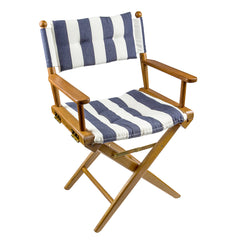 Whitecap Directors Chair w/Navy White Cushion - Teak [61040]