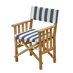 Whitecap Directors Chair II w/Navy White Cushion - Teak [61050]