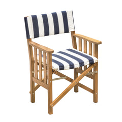 Whitecap Directors Chair II w/Navy White Cushion - Teak [61050]